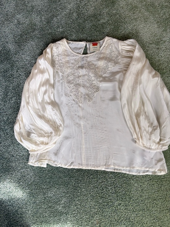 FARM Rio Tops - FARM Rio Cream Lace Yoke Peasant Blouse